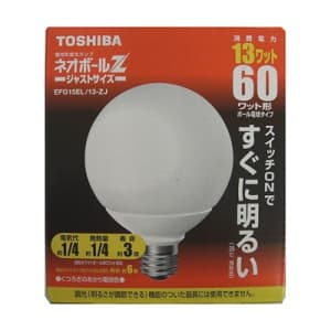 【生産完了品】電球形蛍光灯 《ネオボールZ》 ボール電球60Wタイプ(G形) 3波長形電球色 E26口金 EFG15EL13ZJ