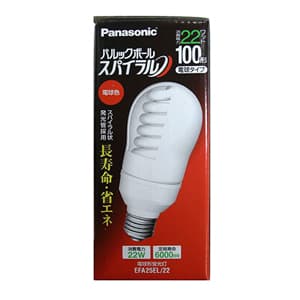 パナソニック 【生産完了品】【ケース販売特価 10個セット】電球形蛍光灯 《パルックボール スパイラル》 A形(一般電球形状) 電球100Wタイプ 電球色 E26口金  EFA25EL/22_set