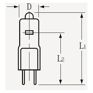 ウシオ ミニハロゲンランプ 12V 50W GY6.35口金 ミニハロゲンランプ 12V 50W GY6.35口金 JC12V50WG/1.25 画像2