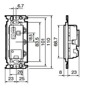 パナソニック フルカラー 15A・20A兼用埋込アースターミナル付接地コンセント 250V フルカラー 15A・20A兼用埋込アースターミナル付接地コンセント 250V WN1932 画像2