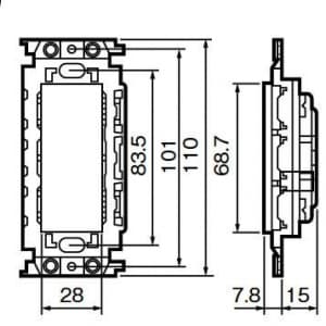 パナソニック 埋込ダブルコンセント 15A 125V 埋込ダブルコンセント 15A 125V WN1302P 画像2