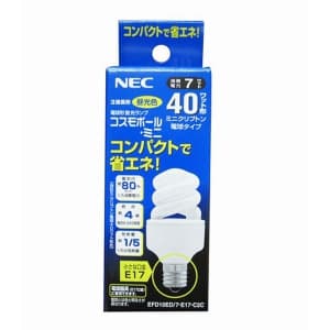 NEC 【生産完了品】【ケース販売特価 10個セット】電球形蛍光ランプ 《コスモボール・ミニ》 D形 ミニクリプトン電球40W相当タイプ 3波長形昼光色 E17口金 EFD10ED7E17C2C_set