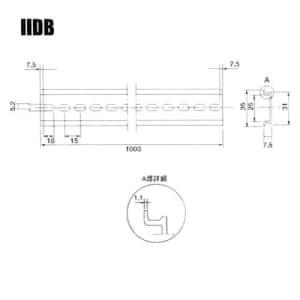 JAPPY DINレール 長さ:1000mm 幅:35mm 高さ:7.5mm 板厚:1.5mm DINレール 長さ:1000mm 幅:35mm 高さ:7.5mm 板厚:1.5mm IIDB-100 画像2