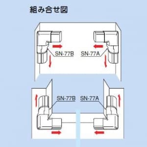 因幡電工 スリムダクトSD ひねり90°エルボ 曲り グレー スリムダクトSD ひねり90°エルボ 曲り グレー SN-77-G 画像4