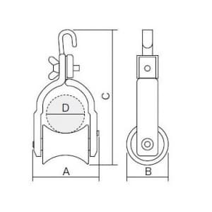 吊り金車 最大通過物径:60mm TKW-10