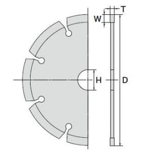 ジェフコム ダイヤモンドホイールカッター 乾式切断用 外径φ127×厚さ2.0×穴径φ22mm ダイヤモンドホイールカッター 乾式切断用 外径φ127×厚さ2.0×穴径φ22mm DC-125A 画像2