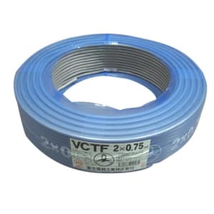 ビニルキャブタイヤ丸形コード 0.75㎟ 2心 100m巻 灰色 VCTF0.75SQ×2C×100mハイ