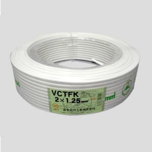 富士電線 ビニルキャブタイヤ長円形コード 1.25&13215;×2心×100m巻き 白 VCTFK1.25SQ×100mシロ