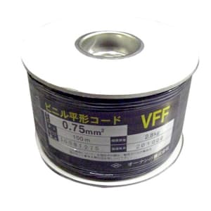 オーナンバ 【生産完了品】【切売販売】ビニル平形コード 0.75&#13215; 黒 VFF0.75SQクロ