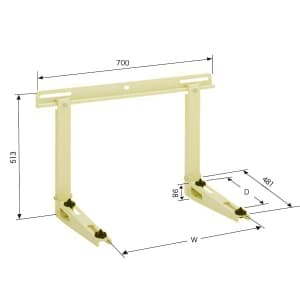 日晴金属 クーラーキャッチャー コンクリート壁面・2×4住宅用 ZAM&reg;+粉体塗装 C-KG7-L