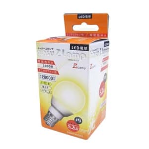 前田硝子 【生産完了品】LED電球 《easyZ Lamp》 ミニクリプトン形 全面発光タイプ 25W形相当 電球色相当 全光束235lm E17口金 LDA5L-H-E17