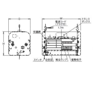 岩崎電気 【受注生産品】電撃殺虫器 《アイ バーミンショッカー》 捕虫ランプ FL15BL×2灯 電撃殺虫器 《アイ バーミンショッカー》 捕虫ランプ FL15BL×2灯 DNC1524 画像2