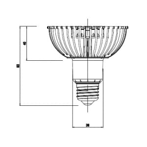 テスライティング 【生産完了品】LEDランプ 《MARK1type Cree》 PAR30 ビーム角9度 光束595lm 色温度3000K E26口金 LEDランプ PAR30 ビーム角9度 光束595lm 色温度3000K E26口金 KLP3026NWW 画像3