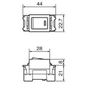 パナソニック フルカラースイッチ 埋込ネームツインスイッチB 片切 15A 300V AC フルカラースイッチ 埋込ネームツインスイッチB 片切 15A 300V AC WN5021 画像2