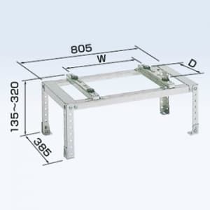 オーケー器材 【生産完了品】室外機据付架台 《スカイキーパー RAキーパー》 平置台 ステンレス K-KHS53E