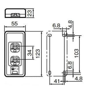 パナソニック 《リファインシリーズ》 露出アースターミナル付接地ダブルコンセント (フル端子) 15A 125V 適用電線:φ1.6、φ2 《リファインシリーズ》 露出アースターミナル付接地ダブルコンセント (フル端子) 15A 125V 適用電線:Φ1.6、Φ2 WKS217 画像2