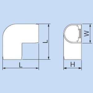 因幡電工 給水・給湯用配管化粧カバー 屋内用 《リフォームダクトJD》 平面エルボカバー90° 給水・給湯用配管化粧カバー 屋内用 《リフォームダクトJD》 平面エルボカバー90° JK-25SJ 画像3