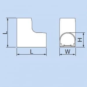 因幡電工 【限定特価】給水・給湯用配管化粧カバー 屋内用 《リフォームダクトJD》 立面インコーナー90° 給水・給湯用配管化粧カバー 屋内用 《リフォームダクトJD》 立面インコーナー90° JCI-25S 画像3