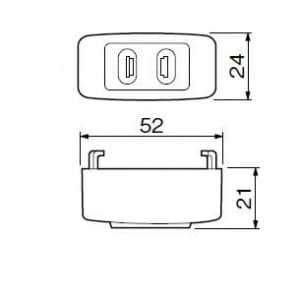 パナソニック 【限定特価】引掛シーリング用角型コンセントアダプタ ミルキーホワイト 6A 125V 引掛シーリング用角型コンセントアダプタ ミルキーホワイト 6A 125V WG4480W 画像2