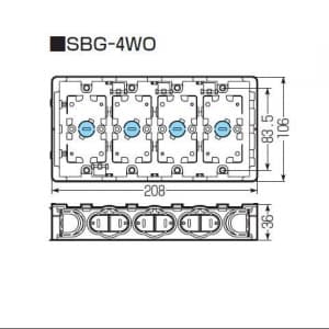 SBG-4WO (未来工業)｜スライドボックス(未来工業製)｜電気配管｜電材堂