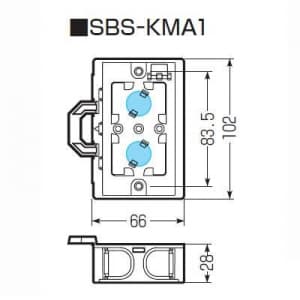 未来工業 軽間ボックス 1ヶ用・浅形深さ28mm 100個価格 SBS－KMA1 SBS