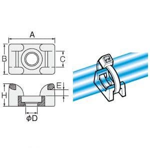 ヘラマンタイトン タイマウント 標準グレード 屋内用 乳白 寸法15.1mm×9.6mm 使用ビス:M4 100個入 タイマウント 標準グレード 屋内用 乳白 寸法15.1mm×9.6mm 使用ビス:M4 100個入 KR5G5 画像2