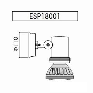 岩崎電気 屋外スポットライト 防雨形 ダークシルバー E26口金 100V専用器具 ランプ別売 屋外スポットライト 防雨形 ダークシルバー E26口金 100V専用器具 ランプ別売 ESP18001/S 画像2