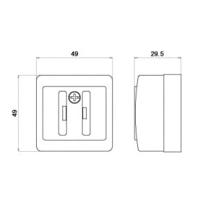 明工社 角形コンセント 送り端子なし 15A 125V 角形コンセント 送り端子なし 15A 125V MR2770W 画像2