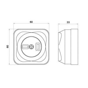 明工社 【限定特価】2P 20A 角形コンセント 20A 250V 黒 2P 20A 角形コンセント 20A 250V 黒 MR2747 画像2