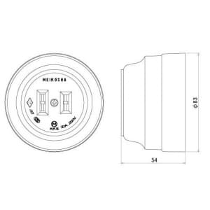 明工社 2P 30A コンセント 30A 250V 2P 30A コンセント 30A 250V MR2711 画像2