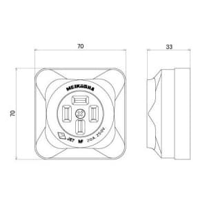 明工社 接地 3P 20A 角形コンセント 20A 250V 接地 3P 20A 角形コンセント 20A 250V MR2749 画像2