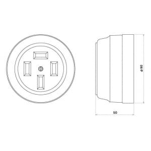 明工社 接地 3P 30A コンセント 30A 250V 接地 3P 30A コンセント 30A 250V MR2722 画像2