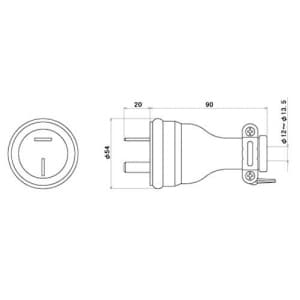 明工社 2P 20A 防水プラグ 20A 250V 2P 20A 防水プラグ 20A 250V MP2512 画像2