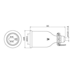 明工社 15A 125V 接地防水コネクターボデー S形 細径電線用 セフティーワッシャ付 15A 125V 接地防水コネクターボデー S形 細径電線用 セフティーワッシャ付 ME2625 画像2