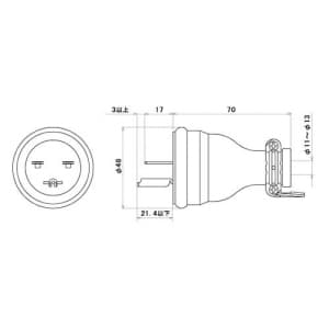 明工社 【限定特価】15A 250V 接地防水プラグ セフティーワッシャ付 15A 250V 接地防水プラグ セフティーワッシャ付 ME2546-N 画像2