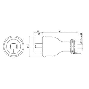 明工社 接地 3P 15A 防水プラグ 15A 250V セフティーワッシャ付 接地 3P 15A 防水プラグ 15A 250V セフティーワッシャ付 MP2536 画像2