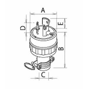 明工社 2P 20A 引掛ゴムプラグ 防水兼用 20A 250V 2P 20A 引掛ゴムプラグ 防水兼用 20A 250V MH2582 画像2