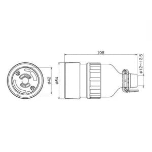 明工社 2P 20A 引掛 防水コネクターボデー 20A 250V 2P 20A 引掛 防水コネクターボデー 20A 250V MH2632 画像2