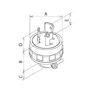 明工社 【限定特価】接地2P 15A 引掛プラグ 15A 125V 白 接地2P 15A 引掛プラグ 15A 125V 白 MH2572W 画像2