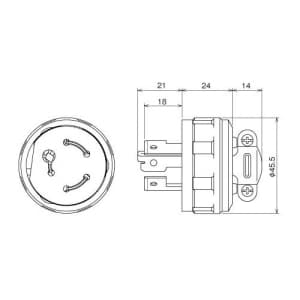 明工社 3P 20A 引掛プラグ 20A 250V 3P 20A 引掛プラグ 20A 250V MH2575 画像2