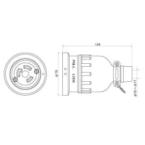 明工社 接地2P 30A 引掛防水コネクターボデー 30A 250V L6-30R準拠 接地2P 30A 引掛防水コネクターボデー 30A 250V L6-30R準拠 MH2637 画像2