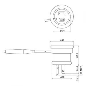 明工社 逆接地防水アダプター アースクリップ付 15A 125V 逆接地防水アダプター アースクリップ付 15A 125V ME2941T1 画像2