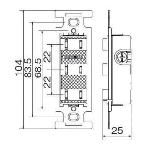 明工社 【生産完了品】連用トリプルコンセント 15A 125V  MU2843 画像2