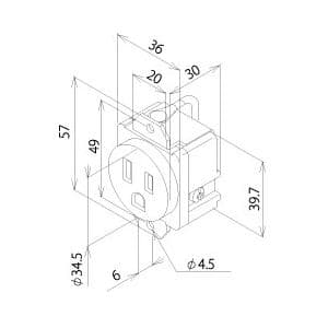 明工社 医用接地埋込コンセント 機器用 白 15A 125V 医用接地埋込コンセント 機器用 白 15A 125V ME2853T1 画像2