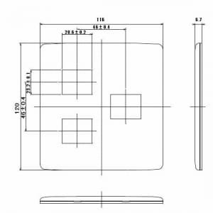 明工社 MLエレガントプレート 3コ用 (2+1) MLE1023-21