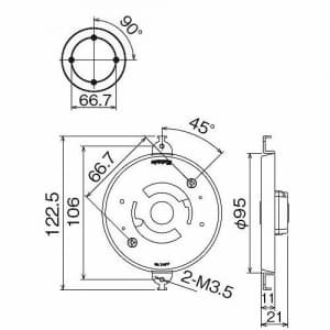 明工社 【生産完了品】ML埋込引掛シーリング チョコ 6A 125V  MJ2443 画像2