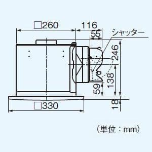 パナソニック 天井埋込形換気扇 排気 低騒音形 鋼板製本体 ルーバー別売タイプ 埋込寸法:270mm角 適用パイプ径:φ150mm 天井埋込形換気扇 排気 低騒音形 鋼板製本体 ルーバー別売タイプ 埋込寸法:270mm角 適用パイプ径:φ150mm FY-27B7 画像2