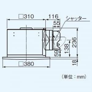 パナソニック 天井埋込形換気扇 排気・強-中-弱-微 低騒音・大風量形 風量切替機能内蔵形 鋼板製本体 ルーバー別売タイプ 埋込寸法:320mm角 適用パイプ径:φ150mm 天井埋込形換気扇 排気・強-中-弱-微 低騒音・大風量形 風量切替機能内蔵形 鋼板製本体 ルーバー別売タイプ 埋込寸法:320mm角 適用パイプ径:φ150mm FY-32BKA7 画像2