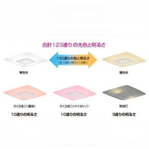 【生産完了品】LEDシーリングライト さくら色LED照明 〜6畳 薄型スクエアタイプ 調色・調光機能付 さくら色 ベーシック DL-C207V