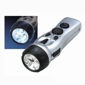 ジェフコム 【生産完了品】手回し充電式 ラジオ&LEDライト 携帯電話充電機能付 PLL-EM1
